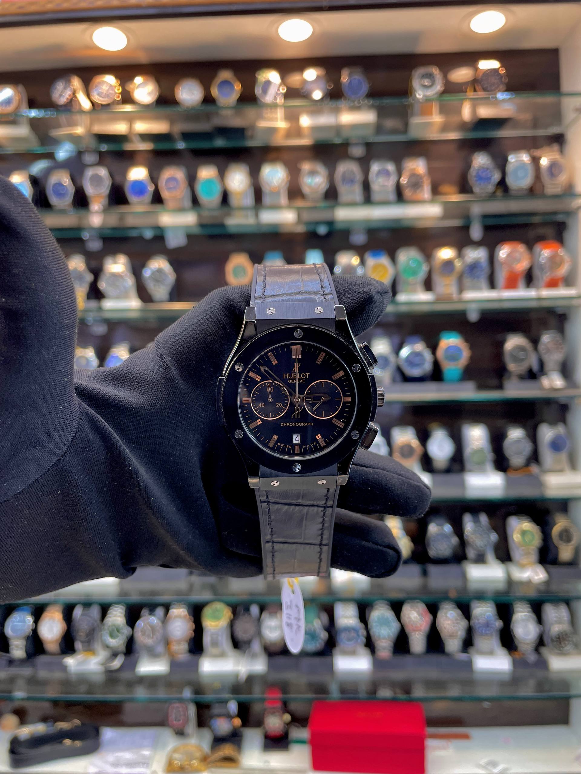 HUBLOT BIG BANG METAL BODY HEAVY QUALITY 💯 FOR MEN FULL BLACK 🖤