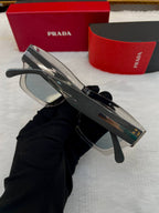 PRADA MEN'S SQUARE SUNGLASSES IN HEAVY QUALITY 💯 TRANSPARENT