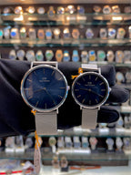 DANIEL WELLINGTON (DW) NOW IN COUPLE CHAIN SILVER 🥈 BLUE 💙 DIAL 💝
