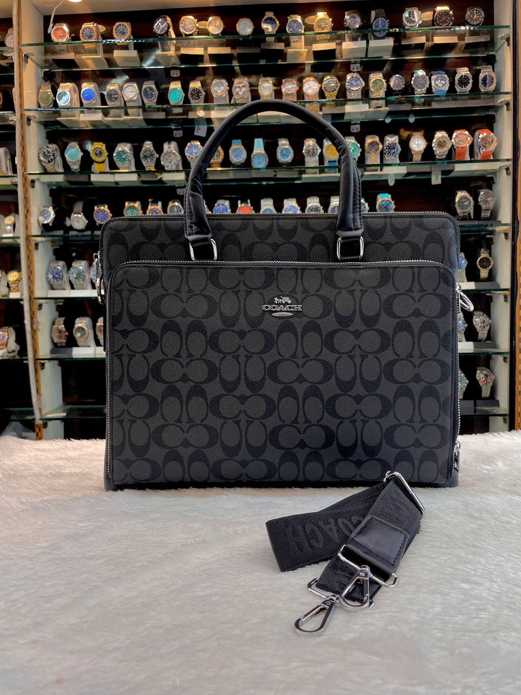 COACH MONOGRAM LAPTOP BAG BROWN 🤎 IN HEAVY QUALITY 💯