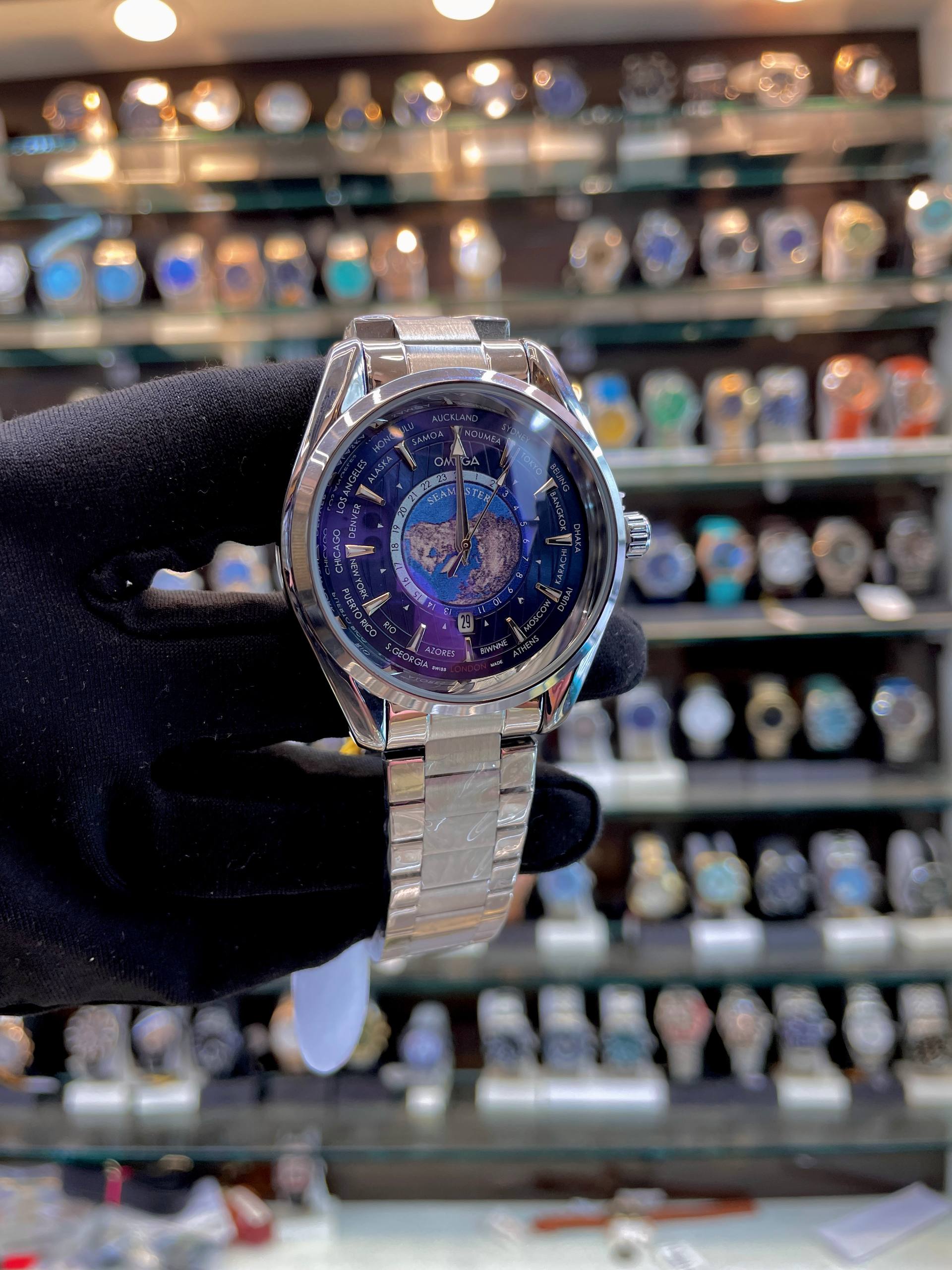 OMEGA SEAMSTER WORLD 🌍 TIME NOW IN BUDGET 😁 FOR MENS 👨 CHAIN BLUE 💙