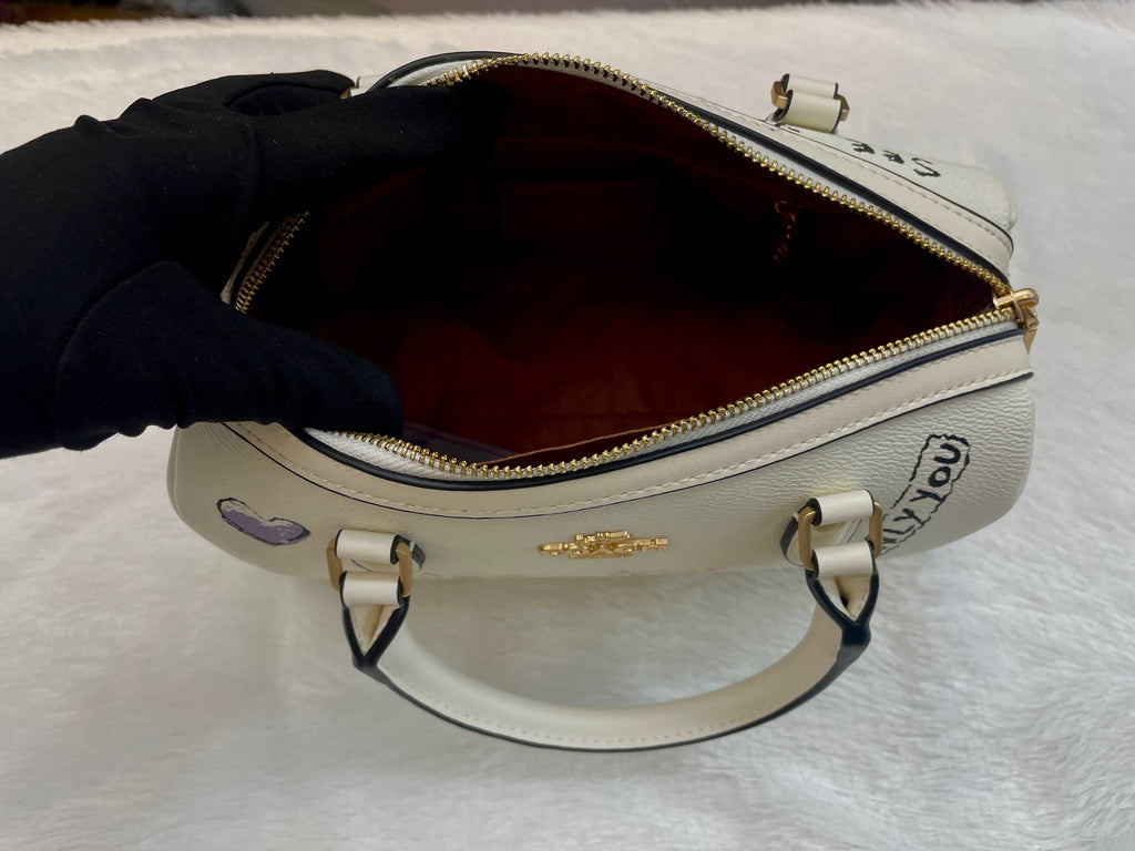 COACH ROWAN SATCHEL BAG FEATURING A UNIQUE SKETCH PRINT  IN MASTER PIECE