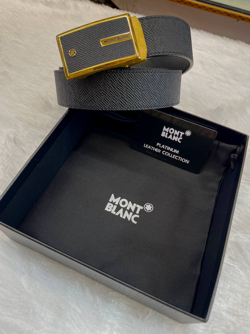 MONT BLANC TEXTURE STRAP GOLD METAL BUCKLE IN MASTER PIECE 🤩