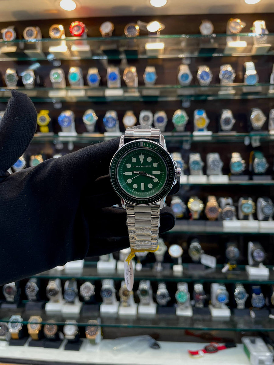 ARMANI EXCHANGE MEN'S LEONARDO GREEN 💚 DIAL FOR MENS
