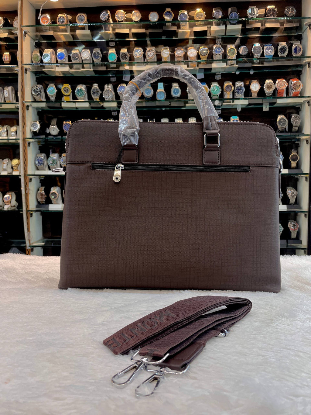 MONT BLANC LAPTOP BAG IN HEAVY QUALITY FLIP POCKET FOR MENS COFFEE BROWN 🤎 FRONT FLIP POCKET 🤩