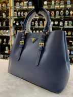 PRADA BLUETTE-BLUE SAFFIANO CUIR DOUBLE BAG FOR GIRLS 🤩