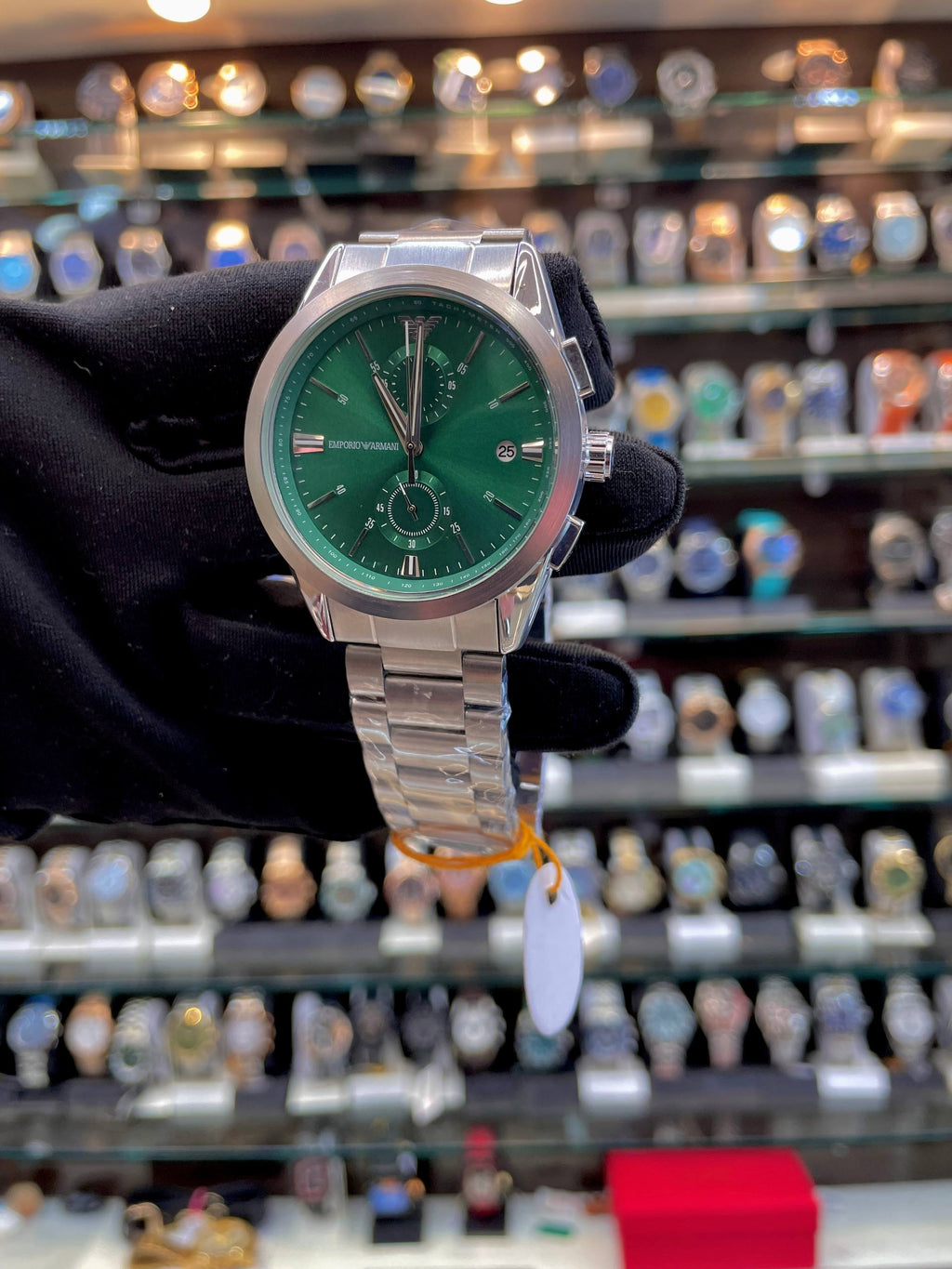 EMPORIO ARMANI CHRONOGRAPH FOR MENS GREEN 💚 DIAL 💝