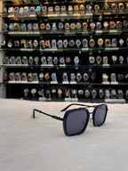 Valentino black square men's glasses side view
