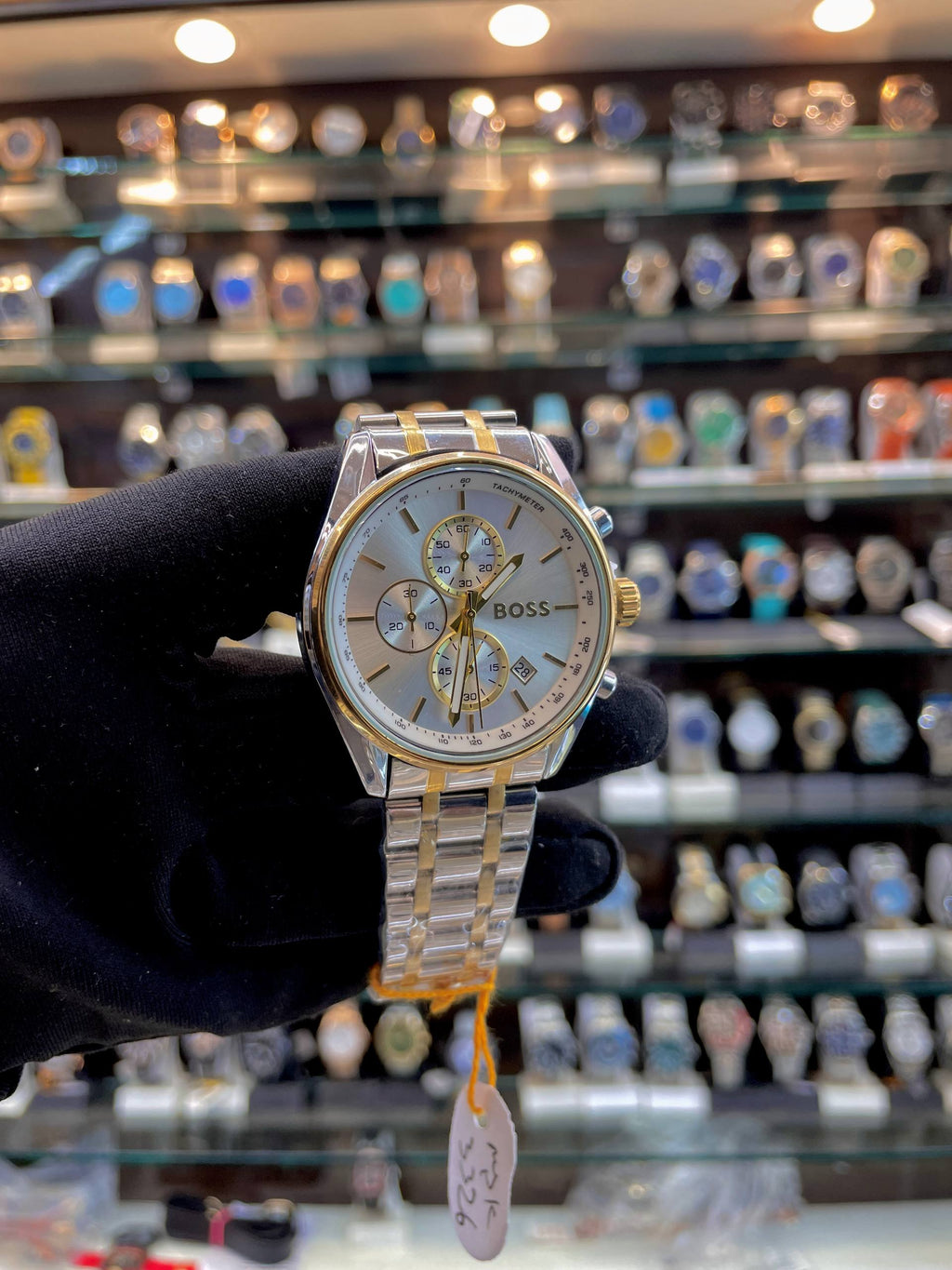 BOSS CHRONOGRAPH BLUE DIAL 💝 FOR MENS WHITE 🤍