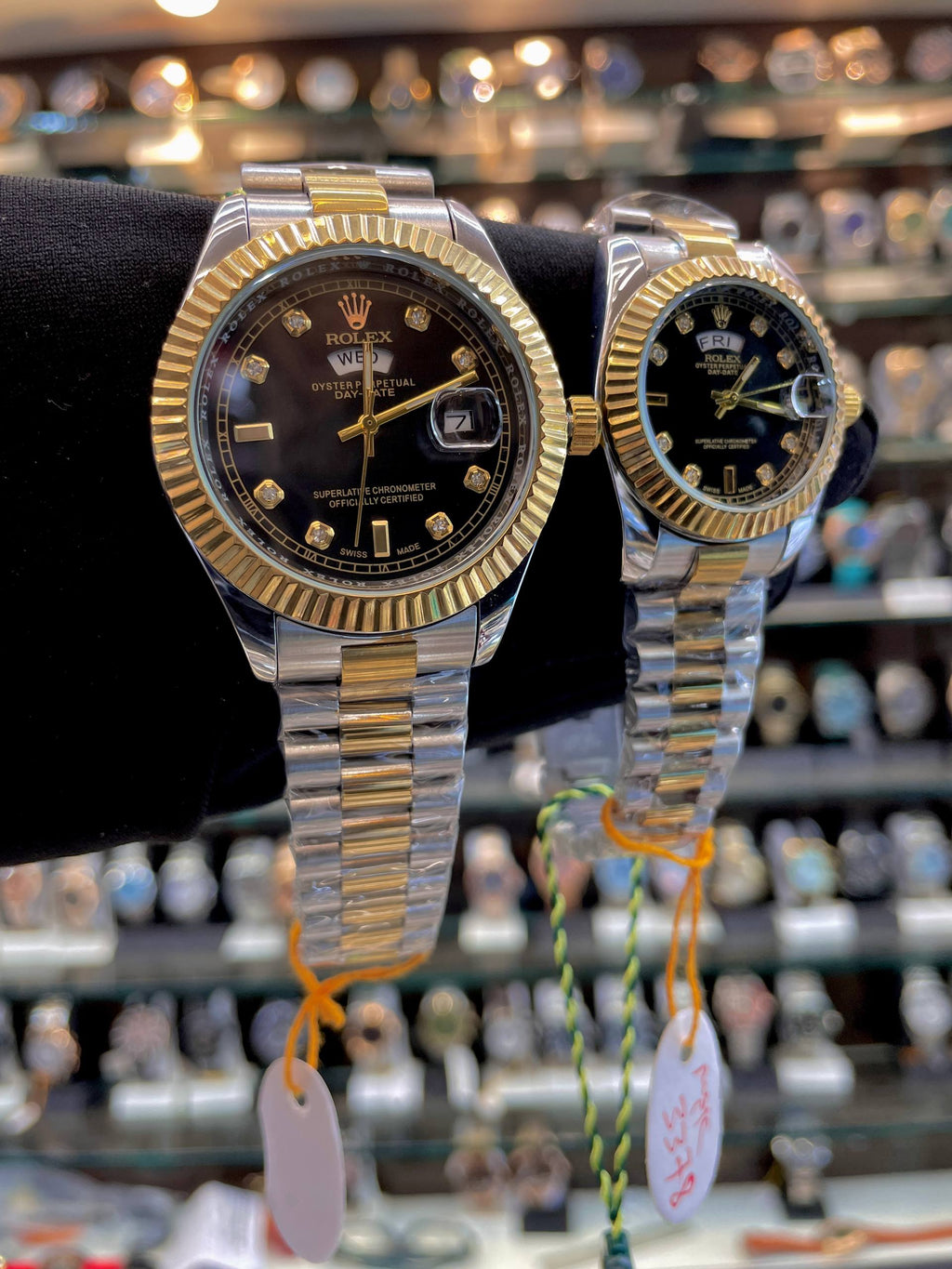 ROLEX DAY-DATE COUPLE SET 🤩  BLACK 🖤 DIAL