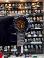 Fossil automatic brown dial watch detail