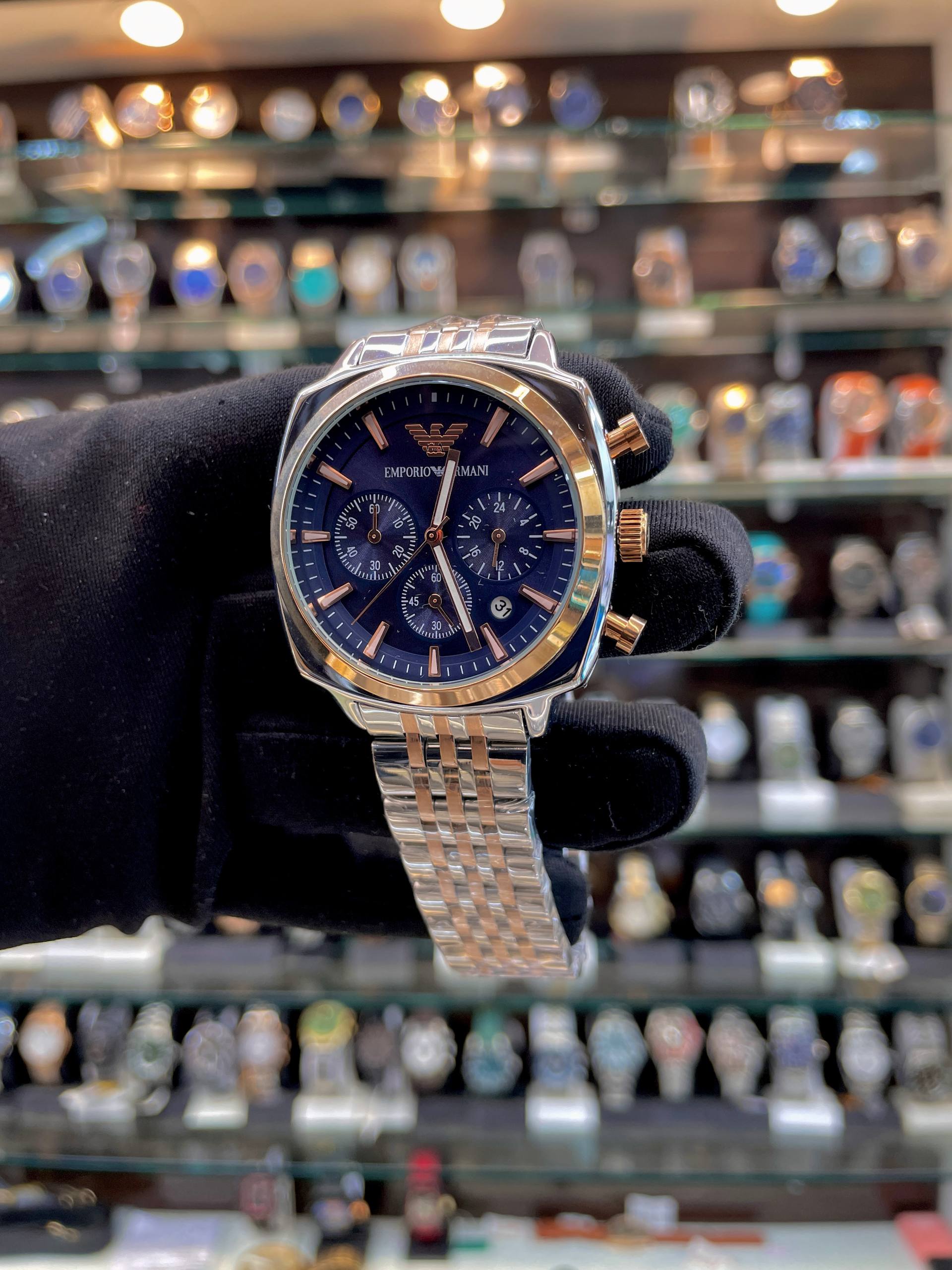 EMPORIO ARMANI SQUARE BODY ✨ FOR MENS BLUE 💙  DUAL TONE