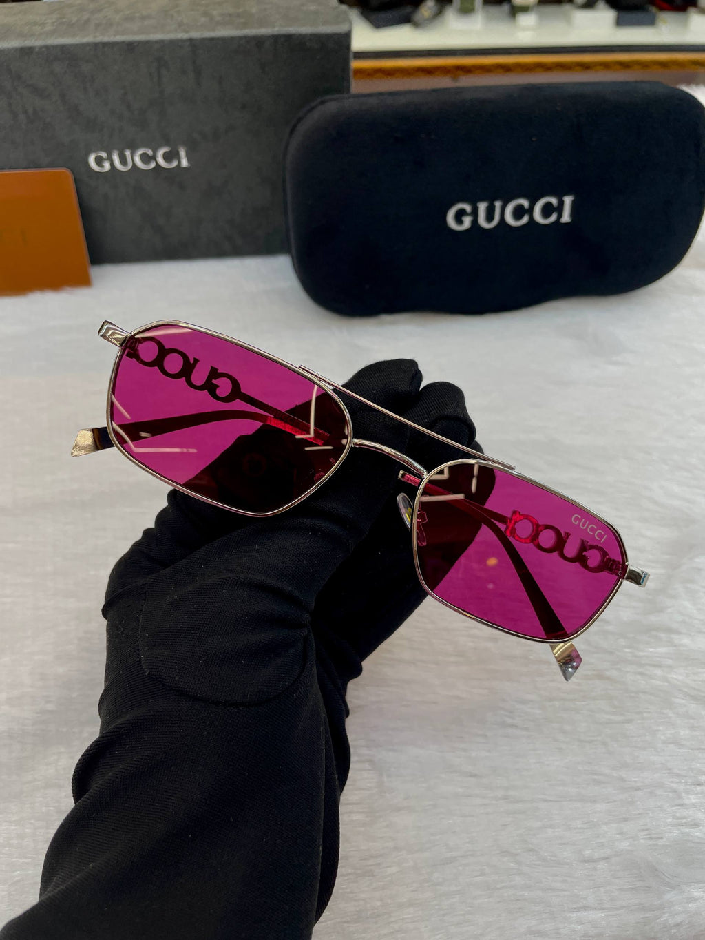 GUCCI PINK 🩷 LENS GLASSES FOR MENS