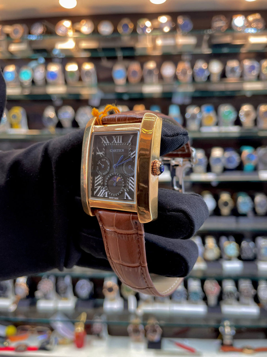 CARTIER TANK CHRONOGRAPH FOR MENS BLACK 🖤 DIAL 🤩