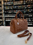COACH MINI ROWAN CROSSBODY BAG IN BLOCKED SIGNATURE LEATHER BROWN 🤎