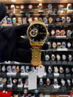 Seiko automatic open heart black men's watch front view