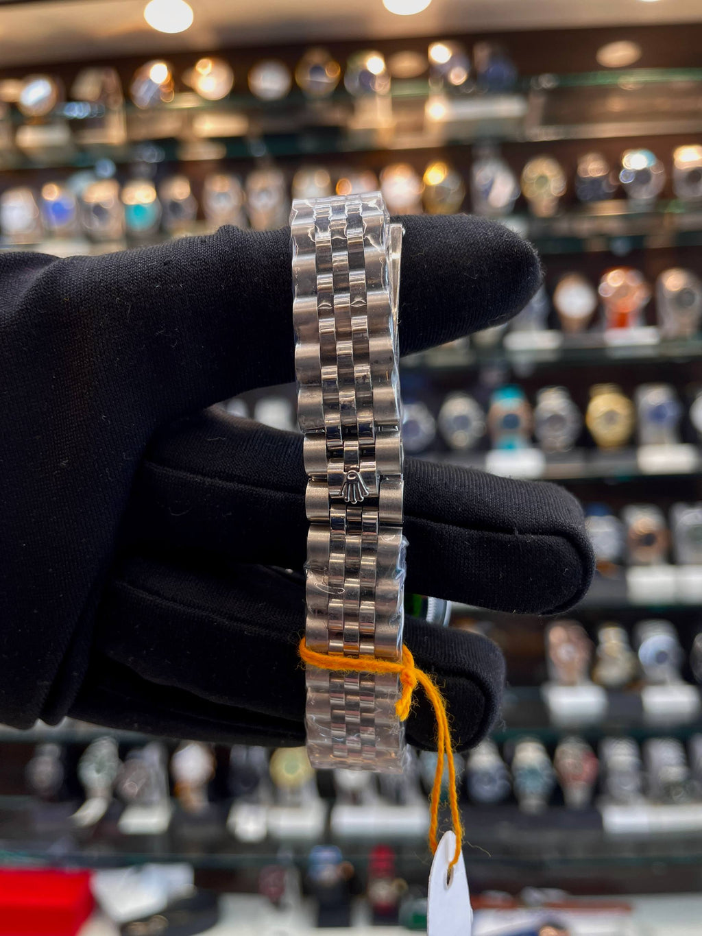 Rolex Datejust black dial girls watch strap view