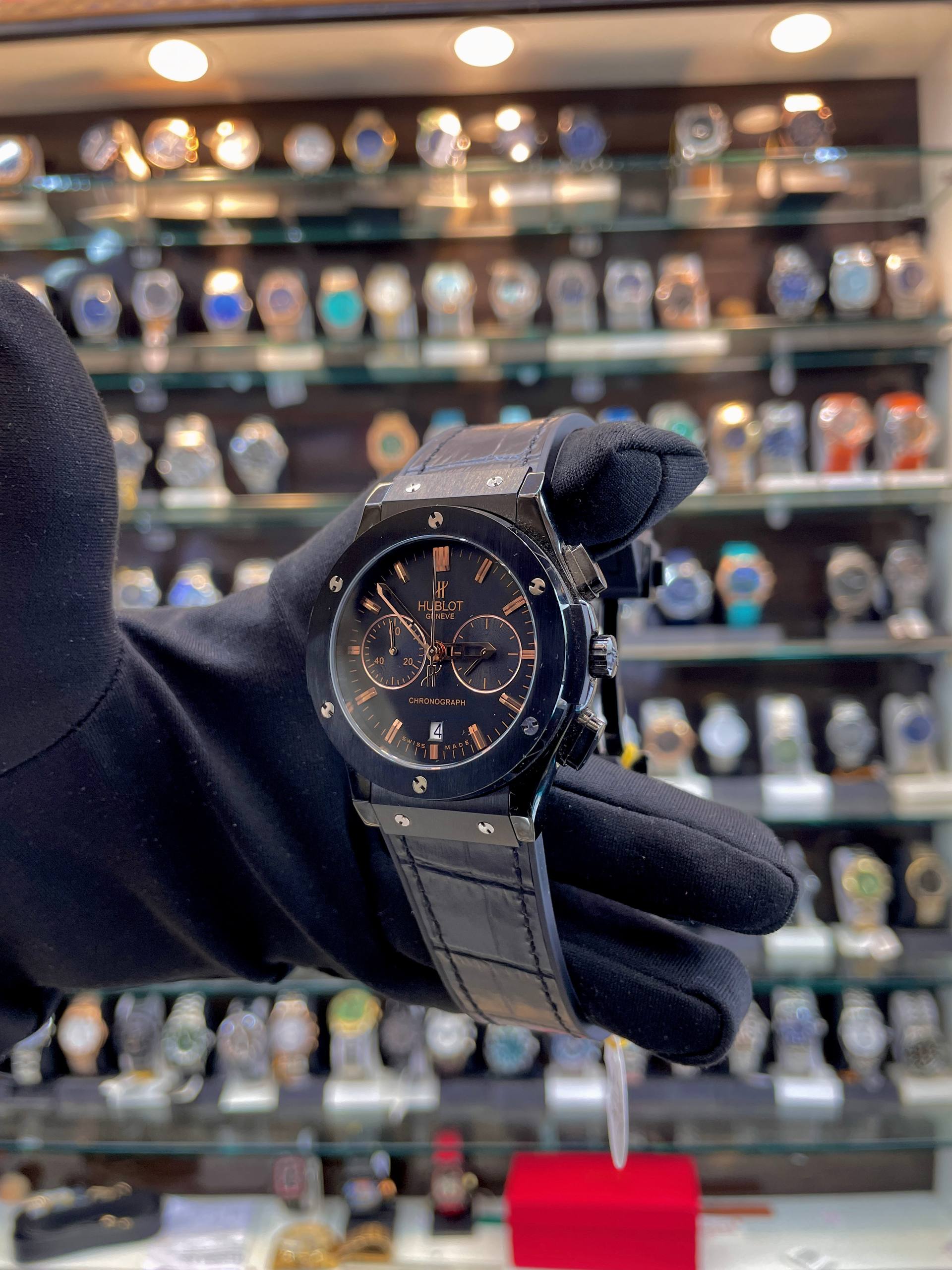 HUBLOT BIG BANG METAL BODY HEAVY QUALITY 💯 FOR MEN FULL BLACK 🖤