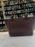 TORY BURCH BROWN 🤎 SAFFIANO LEATHER TOTE BAG IN MASTER PIECE 🤩