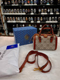 TORY BURCH T MONOGRAM PETITE BARREL BAG IN CREAM JACQUARD FABRIC