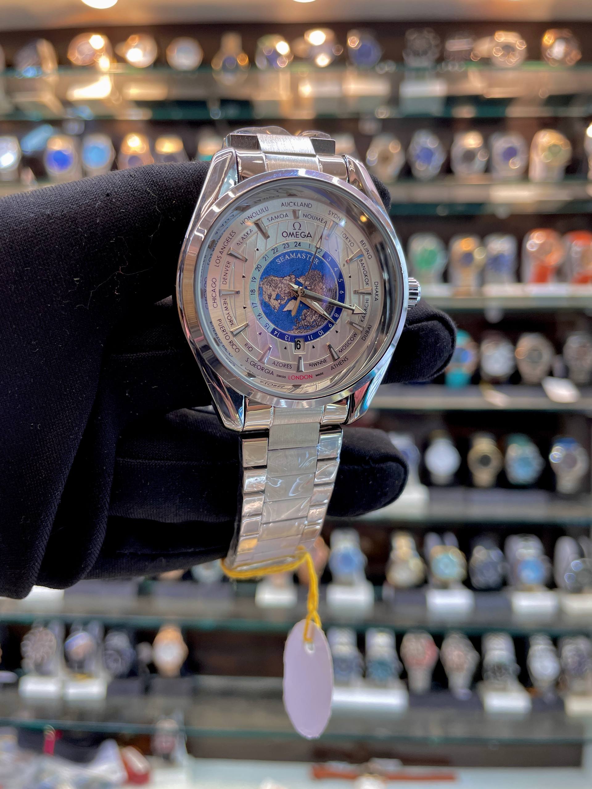 OMEGA SEAMSTER WORLD 🌍 TIME NOW IN BUDGET 😁 FOR MENS 👨 CHAIN WHITE 🤍
