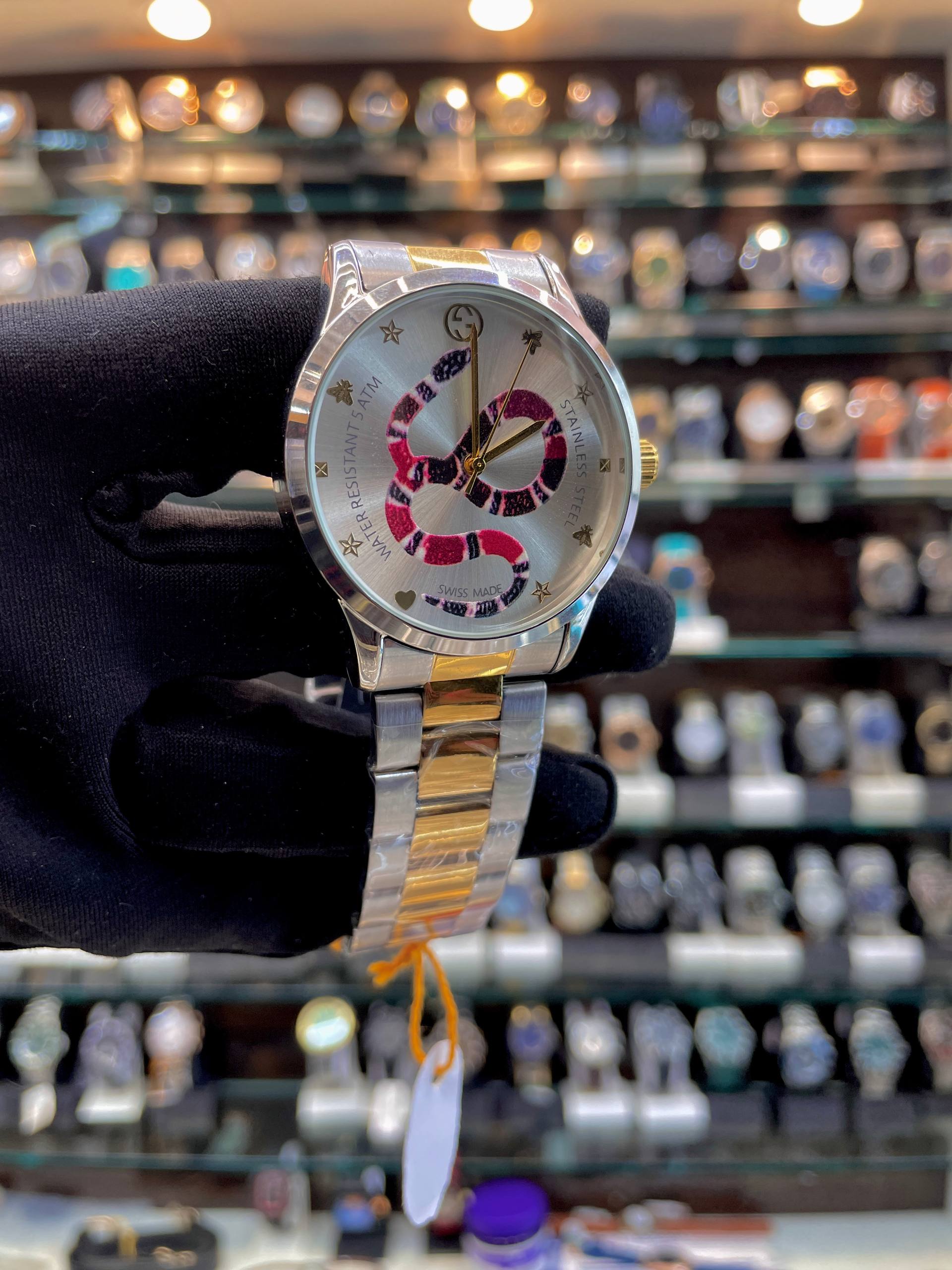 GUCCI G-TIMELESS WATCH ⌚ SNAKE MOTIF FOR MENS