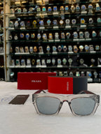 PRADA MEN'S SQUARE SUNGLASSES IN HEAVY QUALITY 💯 TRANSPARENT