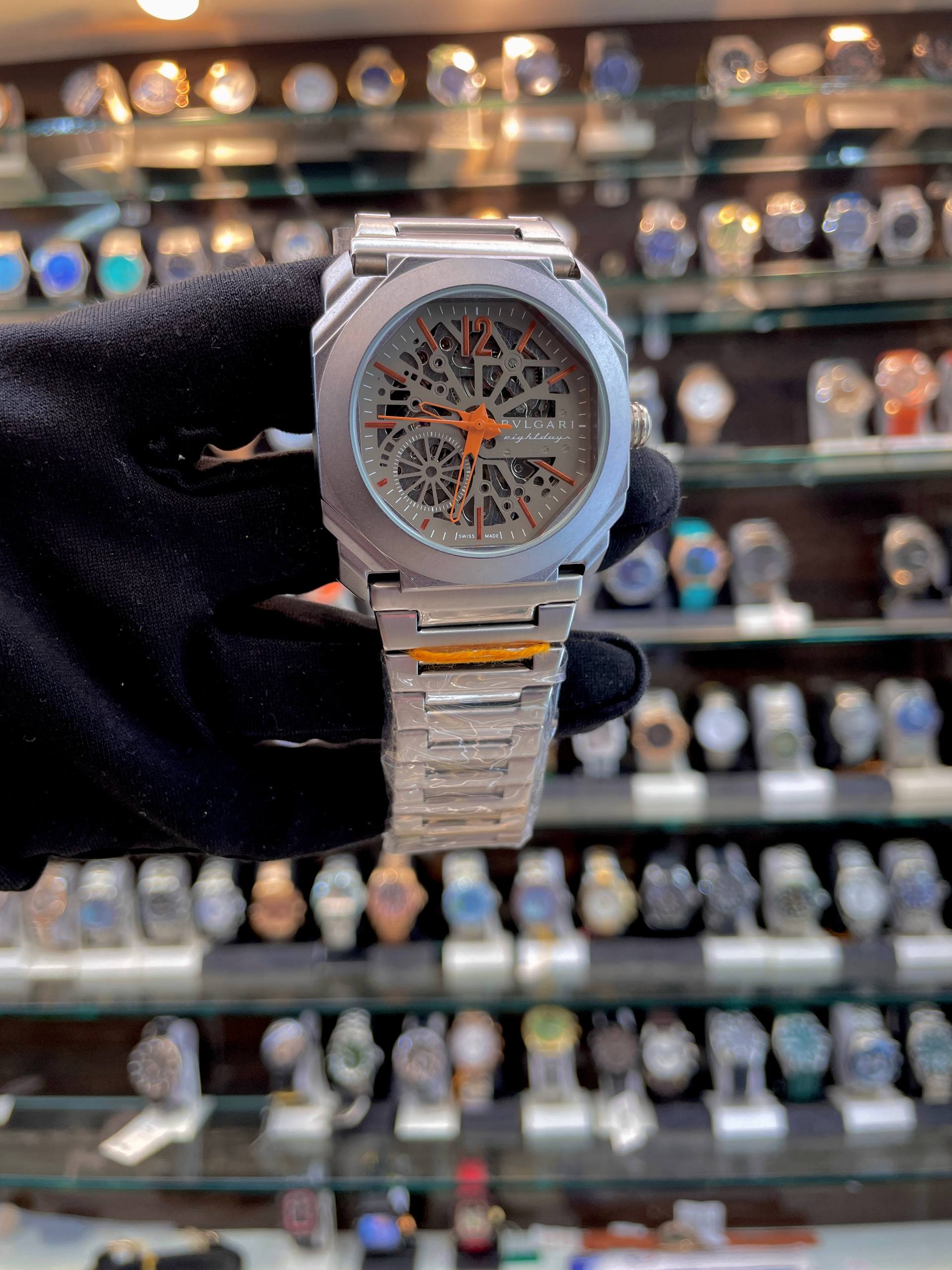 BVLGARI OCTO FINISSIMO SKELETON MATTE GREY 🩶 ORANGE 🧡