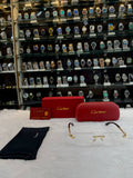 CARTIER RIMLESS GLASSES FEATURE  GOLD PANTHER FRAME FOR MENS