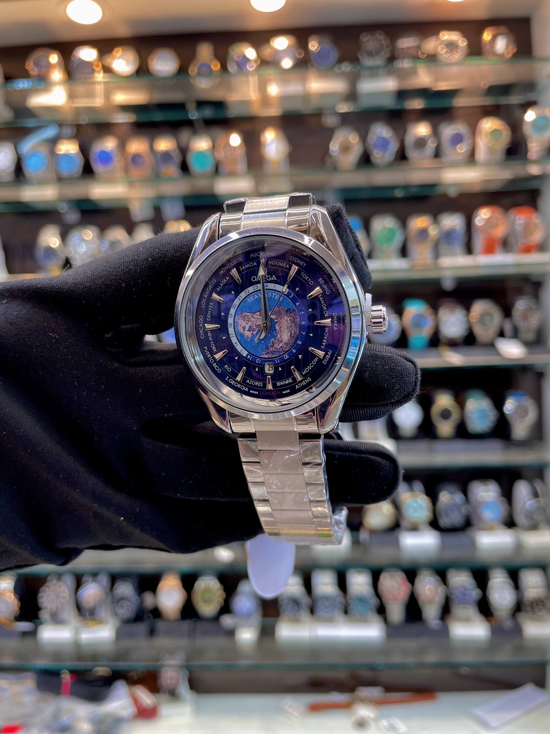 OMEGA SEAMSTER WORLD 🌍 TIME NOW IN BUDGET 😁 FOR MENS 👨 CHAIN BLUE 💙