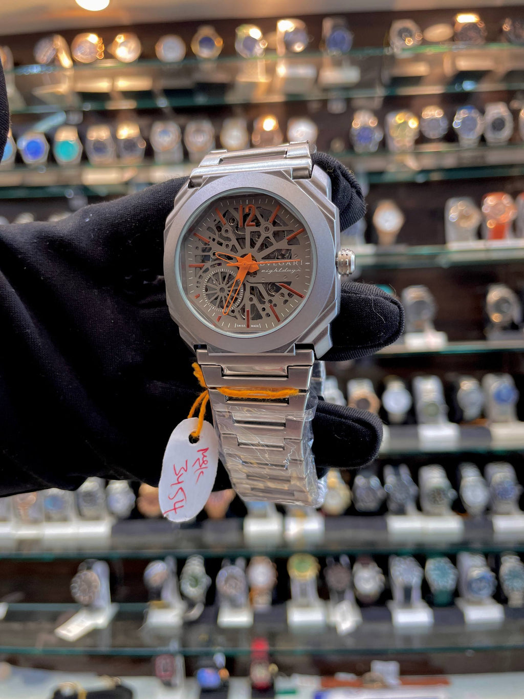 BVLGARI OCTO FINISSIMO SKELETON MATTE GREY 🩶 ORANGE 🧡