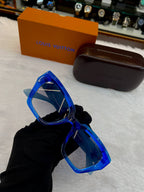 LOUIS VUITTON (LV) CLASH SQUARE SUNGLASSES 😎 IN BLUE 💙 UNISEX FRAME