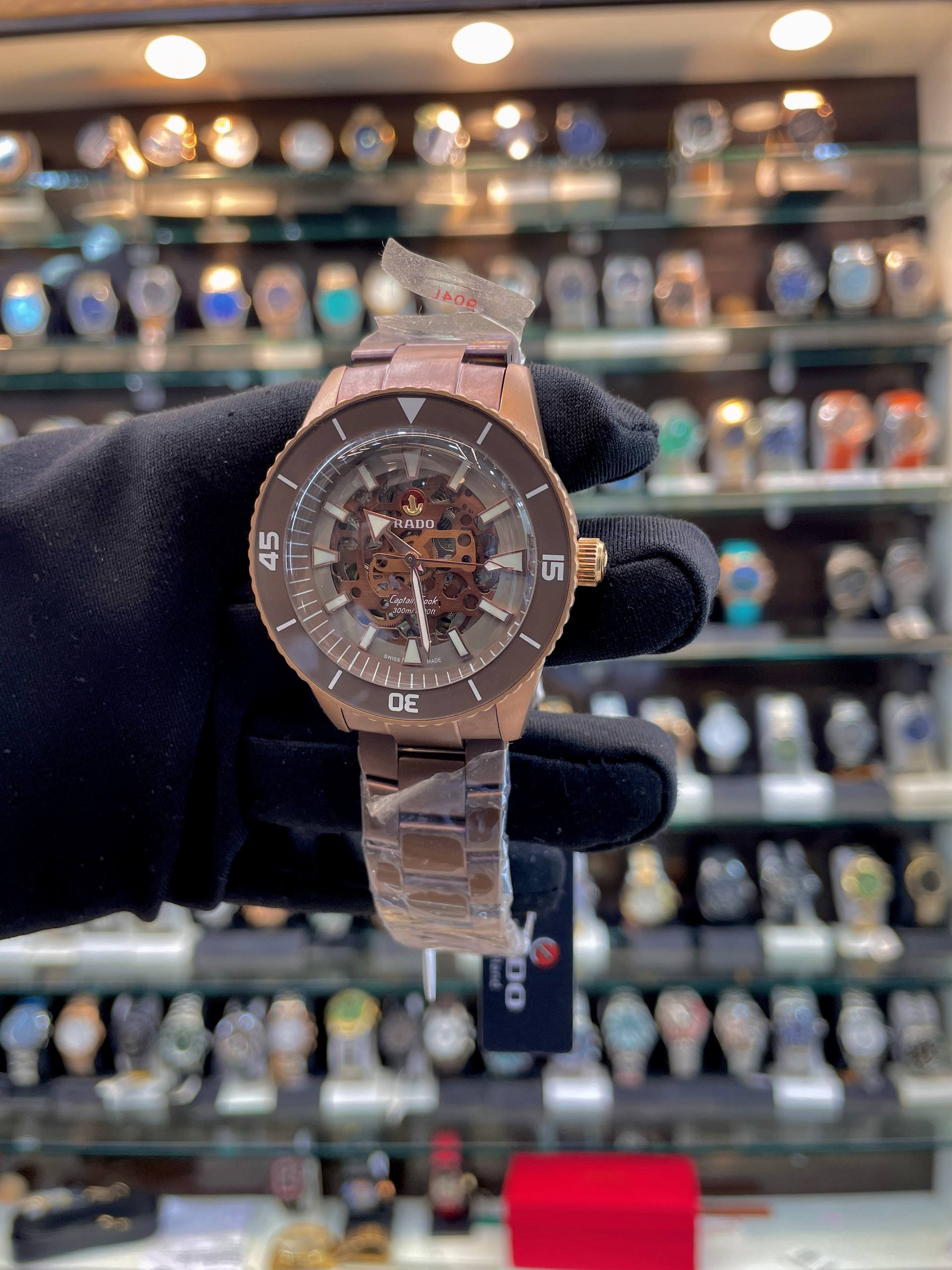 RADO CAPTAIN COOK HIGH-TECH CERAMIC SKELETON BROWN 🤎 IN CHAIN ⛓️