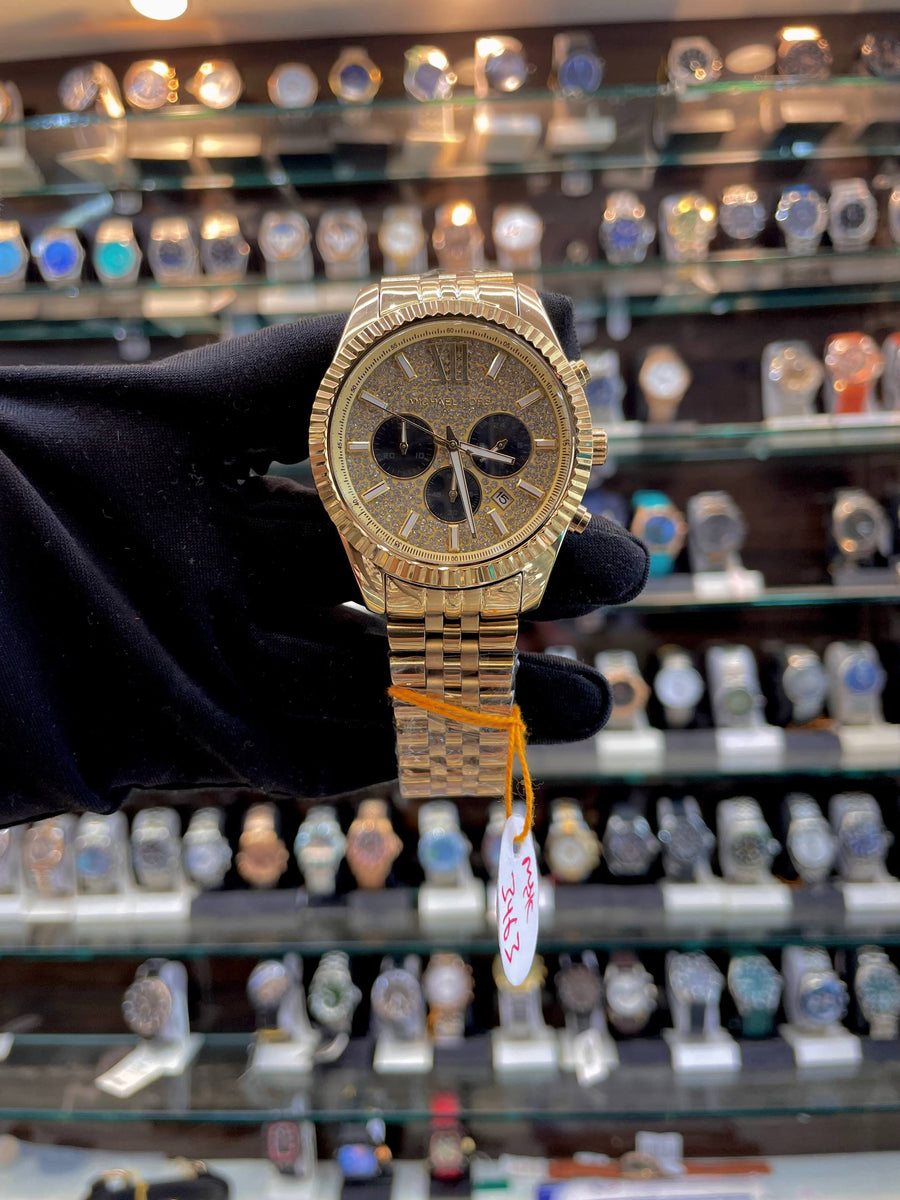 MICHAEL KORS MEN'S LEXINGTON CHRONOGRAPH IN MASTER PIECE 🤩 GOLD 🥇