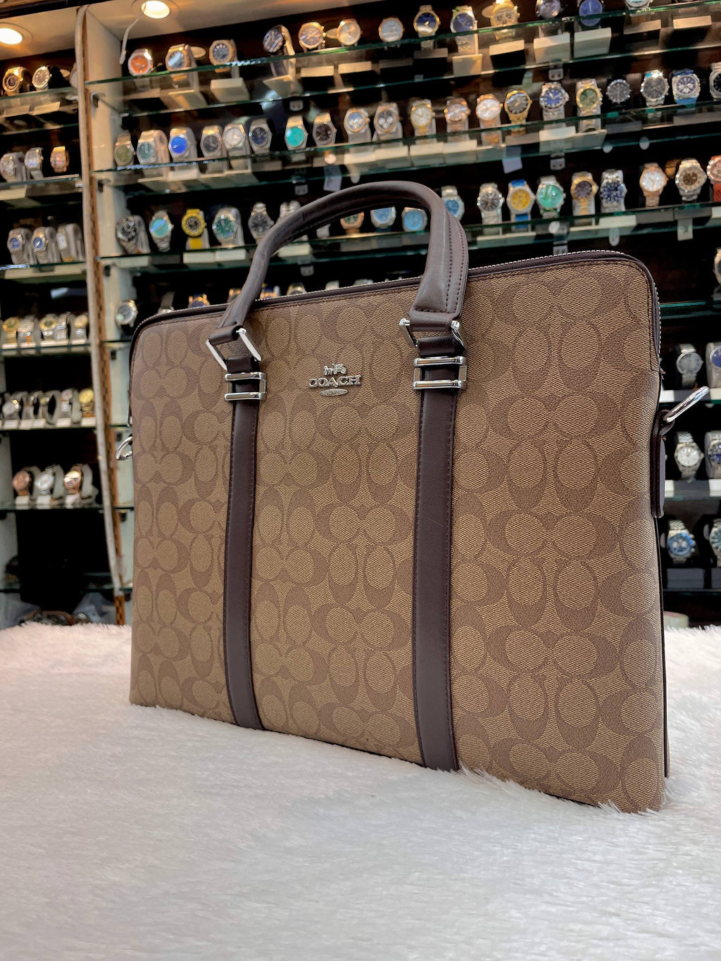 COACH MONOGRAM LAPTOP BAG BROWN 🤎 IN HEAVY QUALITY 💯