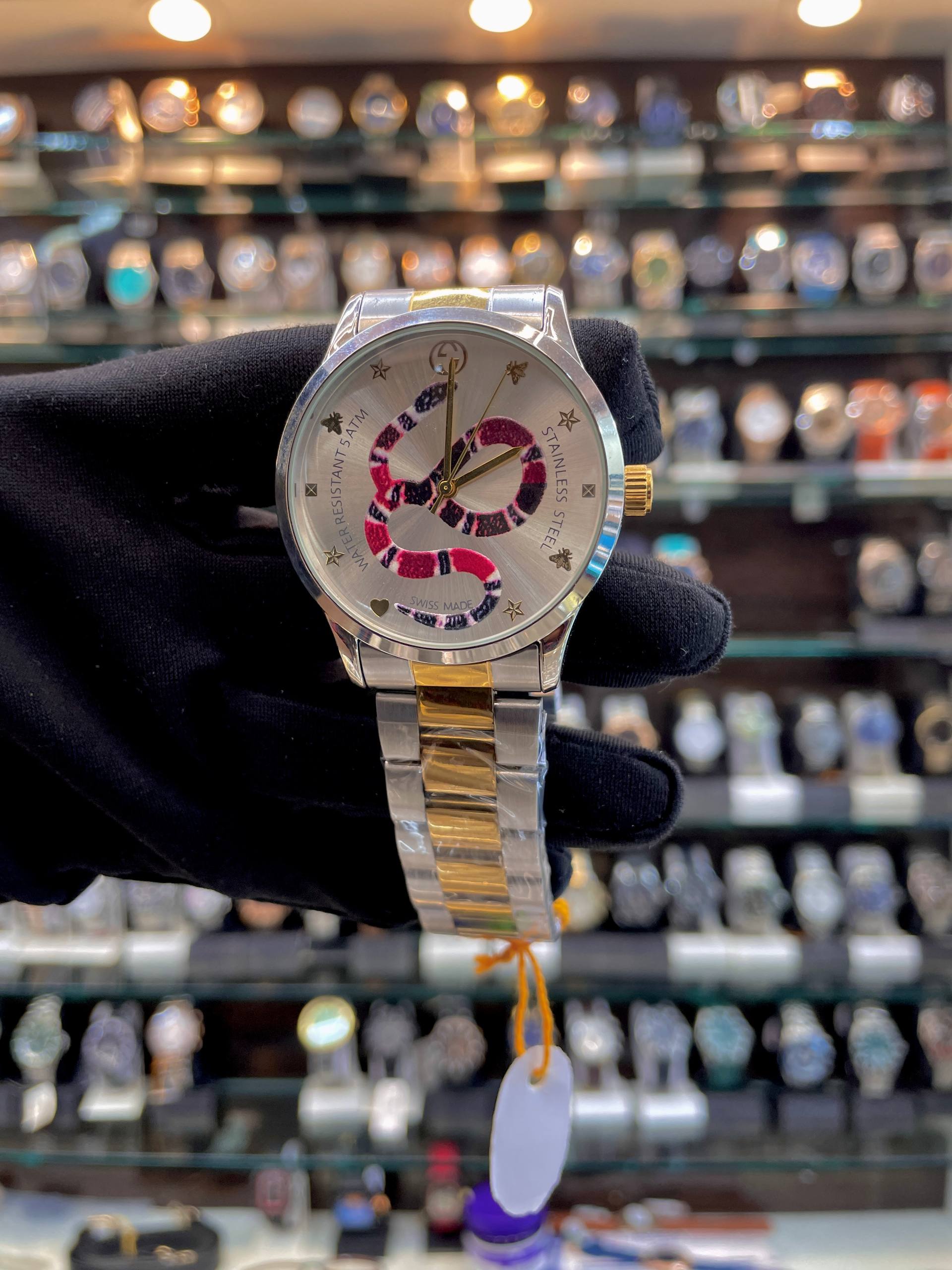 GUCCI G-TIMELESS WATCH ⌚ SNAKE MOTIF FOR MENS