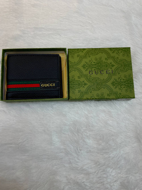 BLACK PEBBLED LEATHER GUCCI MEN'S BI-FOLD WALLET UNDER BUDGET