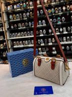 TORY BURCH T MONOGRAM PETITE BARREL BAG IN CREAM