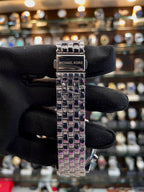Michael Kors MK silver white girls watch strap view