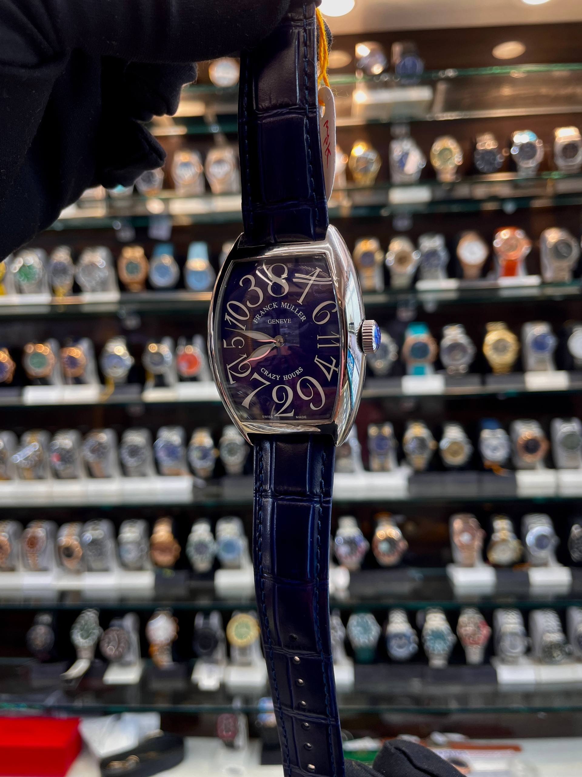 FRANCK MULLER CRAZY HOURS IN MASTER PIECE 🤩 💙 LEATHER