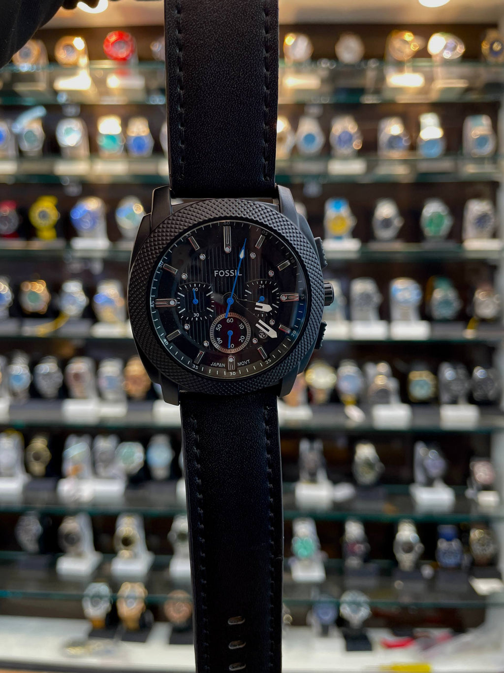 FOSSIL MEN'S MACHINE CHRONOGRAPH WATCH IN LEATHER