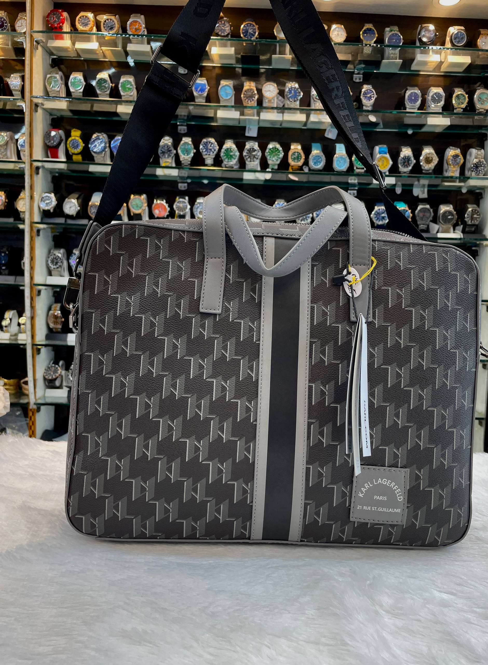 KARL LAGERDIELD GREY BRIEFCASE 💼 LAPTOP BAG 🛍️ IN MASTER PIECE 🤩