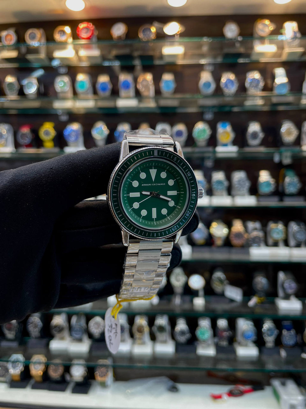 ARMANI EXCHANGE MEN'S LEONARDO GREEN 💚 DIAL FOR MENS