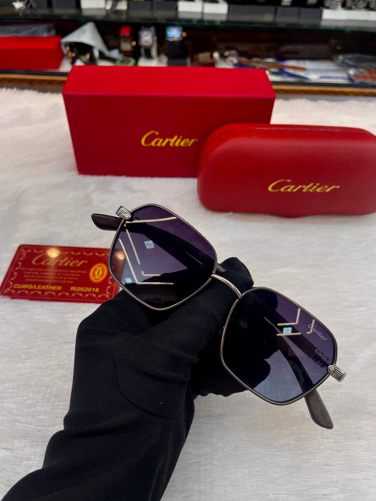 Cartier casual blue watch close up
