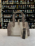 DIOR TOUJOURS HANDBAG 👜 IN WHITE 🤍 AND GREY 🩶 CROCODILE LEATHER.