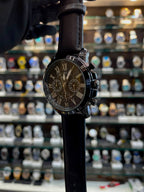 FOSSIL FULL BLACK 🖤 LEATHER WATCH FOR MENS