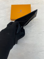 LOUIS VUITTON LV BLACK/BLUE 💙 TAIGA LEATHER WALLET IN HEAVY QUALITY 💯