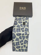 DOLCE & GABBANA GREY BI-FOLD WALLET IN LEOPARD PRINT DAUPHINE LEATHER LEAPORD PRINT BODY