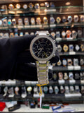 Michael Kors chronograph black dial watch for girls front view