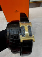 HERMES CONSTANCE BELT CROCODILE LEATHER FOR MENS IN HEAVY QUALITY 💯